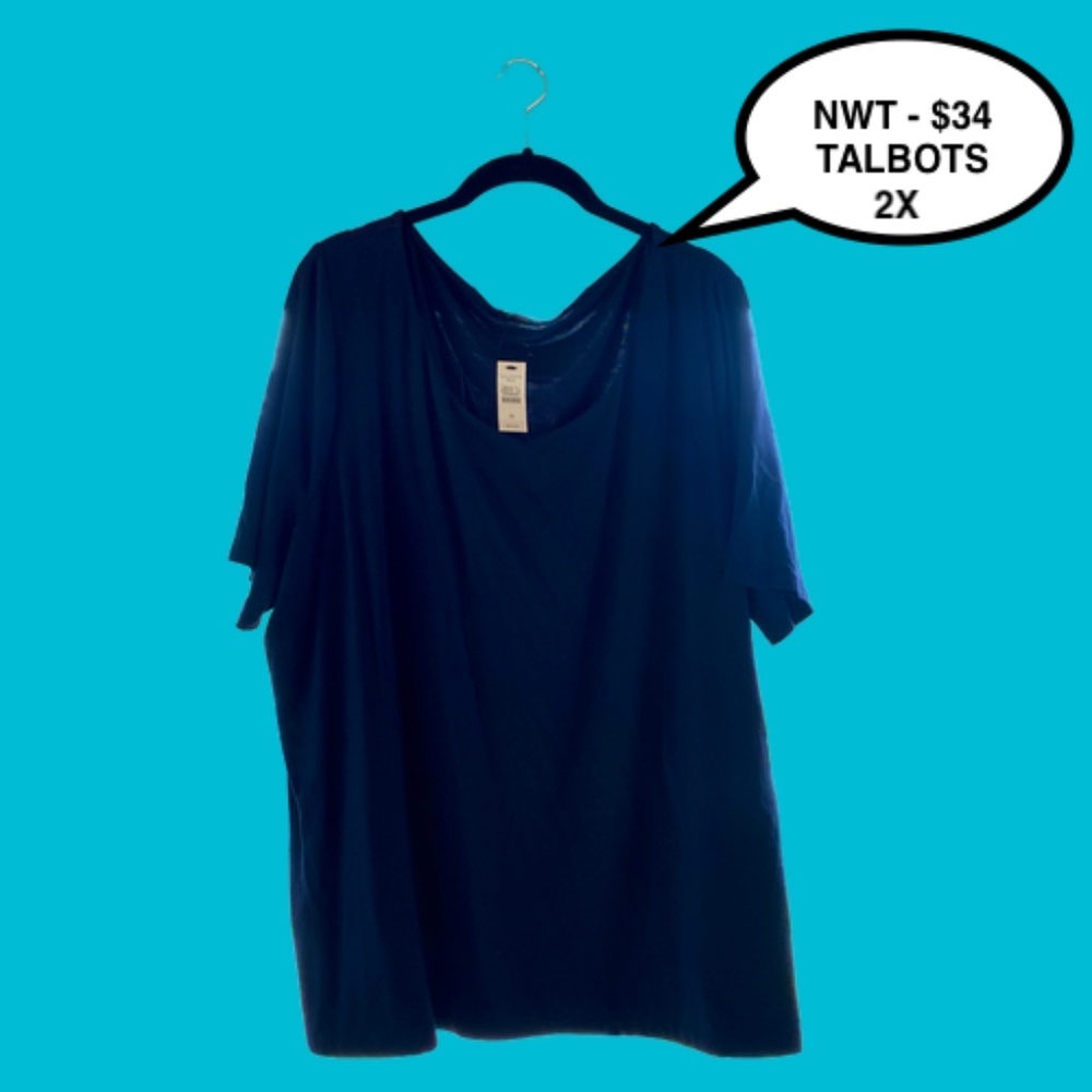 NWT 2X TALBOTS PULLOVER NAVY BLUE T-STYLE SHIRT​